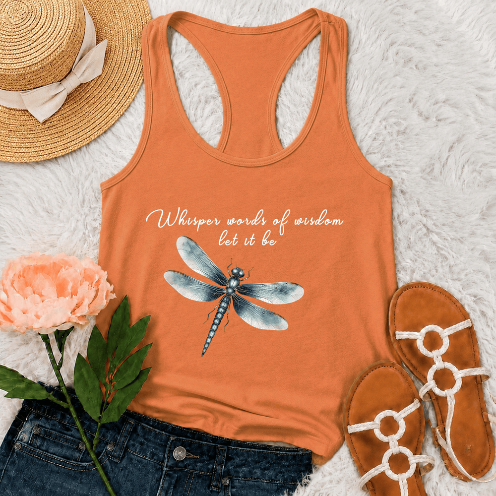 Christianartworkshop Canotta da donna con stampa libellula ad acquerello "Let It Be" - Arancia - 2XL - image 27