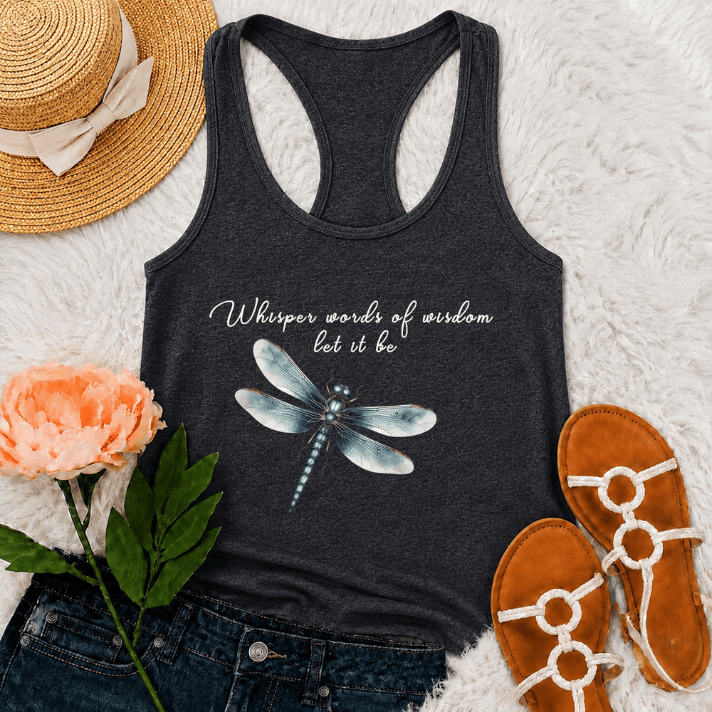 Christianartworkshop Canotta da donna con stampa libellula ad acquerello "Let It Be" - Grigio - 2XL - image 9