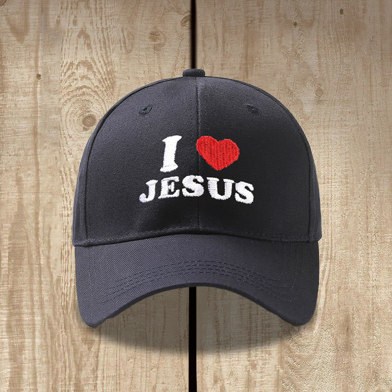 Christianartworkshop Cappellino da baseball regolabile con ricamo a forma di cuore "I Love Jesus" - image 7