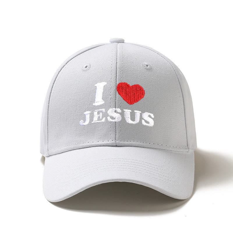 Christianartworkshop Cappellino da baseball regolabile con ricamo a forma di cuore "I Love Jesus". - Bianco - image 4