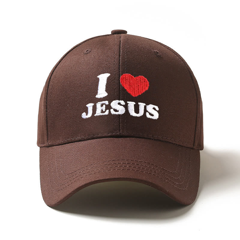 Christianartworkshop Cappellino da baseball regolabile con ricamo a forma di cuore "I Love Jesus". - Marrone - image 10