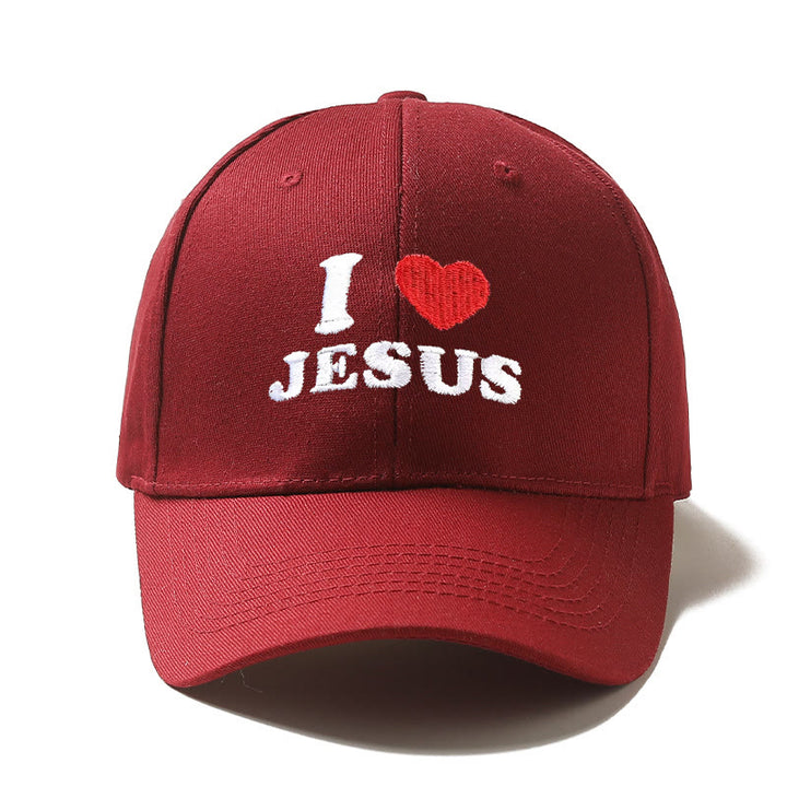 Christianartworkshop Cappellino da baseball regolabile con ricamo a forma di cuore "I Love Jesus" - Borgogna - image 8