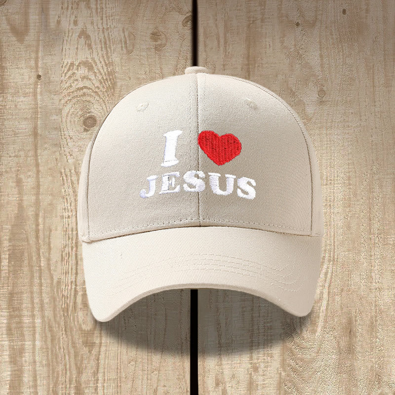 Christianartworkshop Cappellino da baseball regolabile con ricamo a forma di cuore "I Love Jesus". - image 3