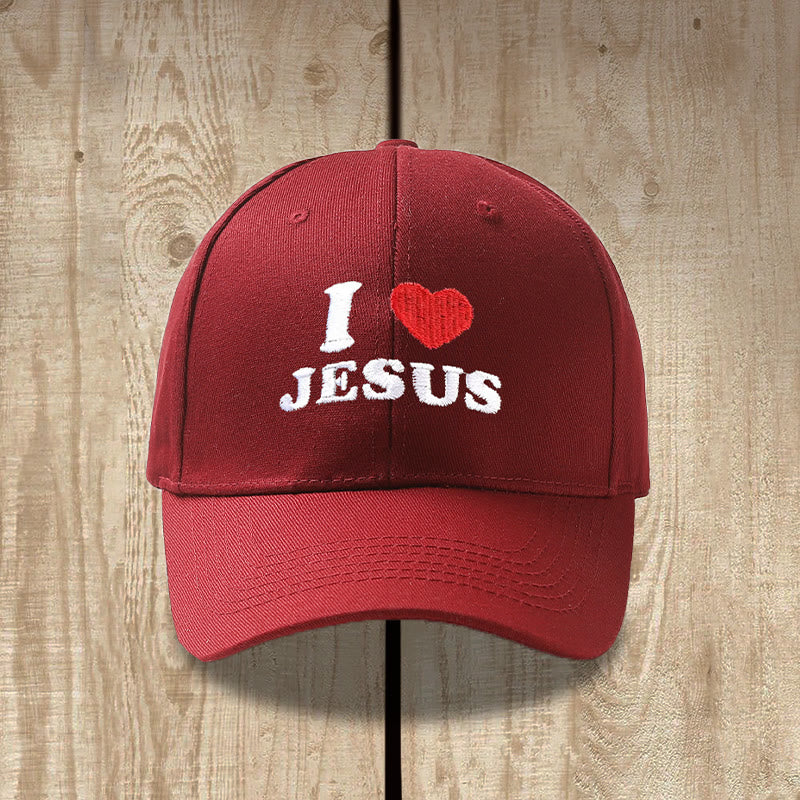 Christianartworkshop Cappellino da baseball regolabile con ricamo a forma di cuore "I Love Jesus" - image 9