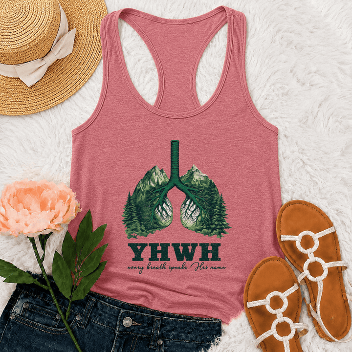 Christianartworkshop Canotta da corsa YHWH Ogni respiro pronuncia il Suo nome - Rosa - 2XL - image 21