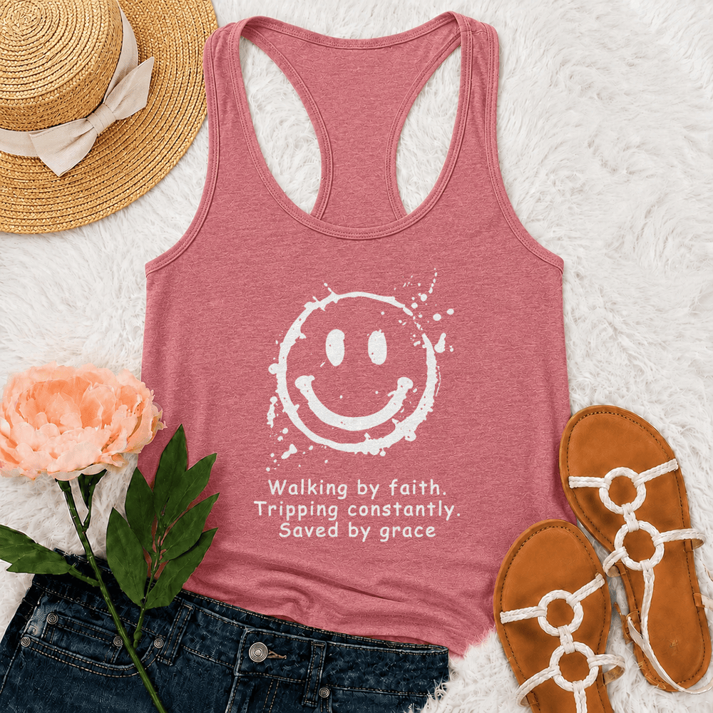 Canotta da vogatore Christianartworkshop Walking By Faith Saved By Grace - Rosa - 2XL - image 0