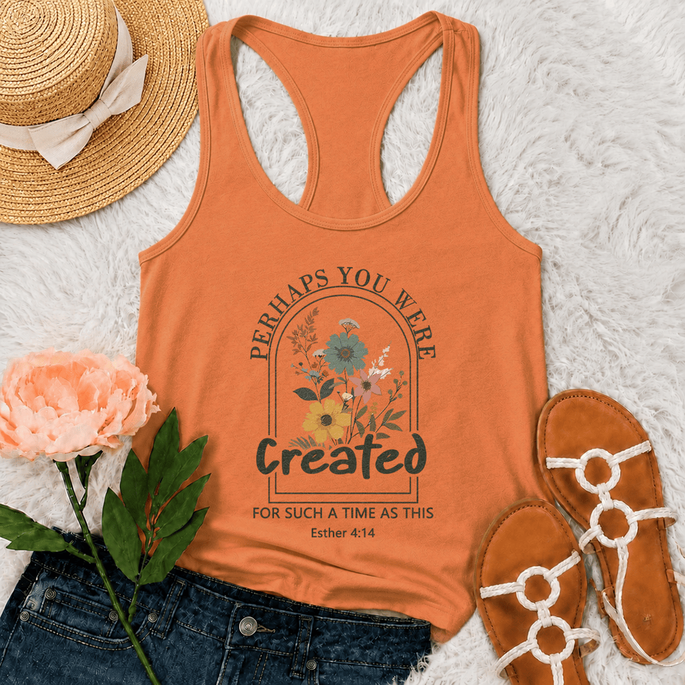 Christianartworkshop Fiore selvatico Forse sei stato creato per un momento come questo Canotta Racerback - Arancia - 2XL - image 27