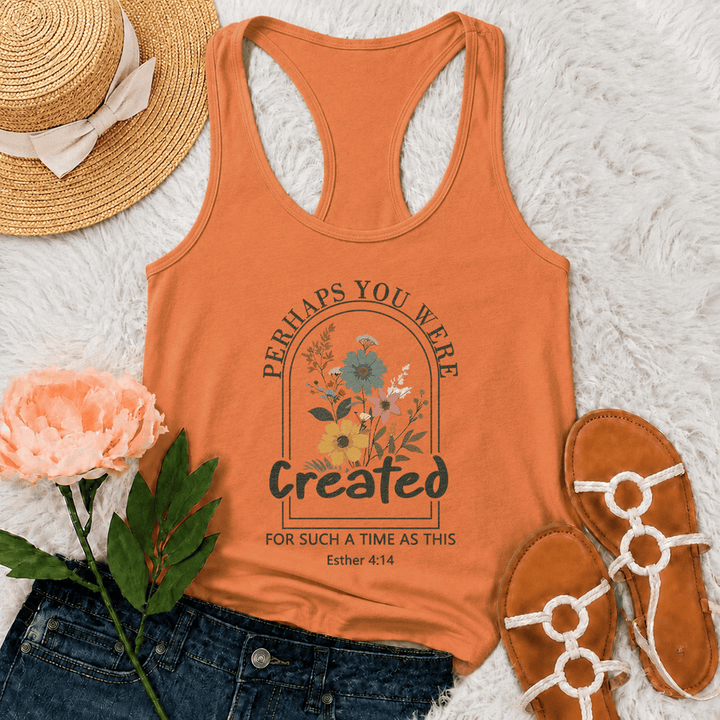 Christianartworkshop Fiore selvatico Forse sei stato creato per un momento come questo Canotta Racerback - Arancia - 2XL - image 27