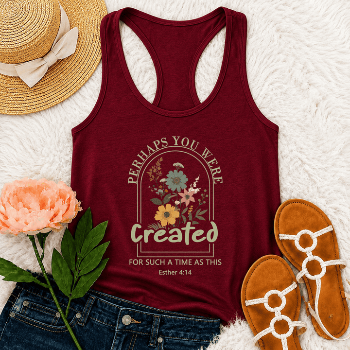 Christianartworkshop Fiore selvatico Forse sei stato creato per un momento come questo Canotta Racerback - Vino - 2XL - image 24