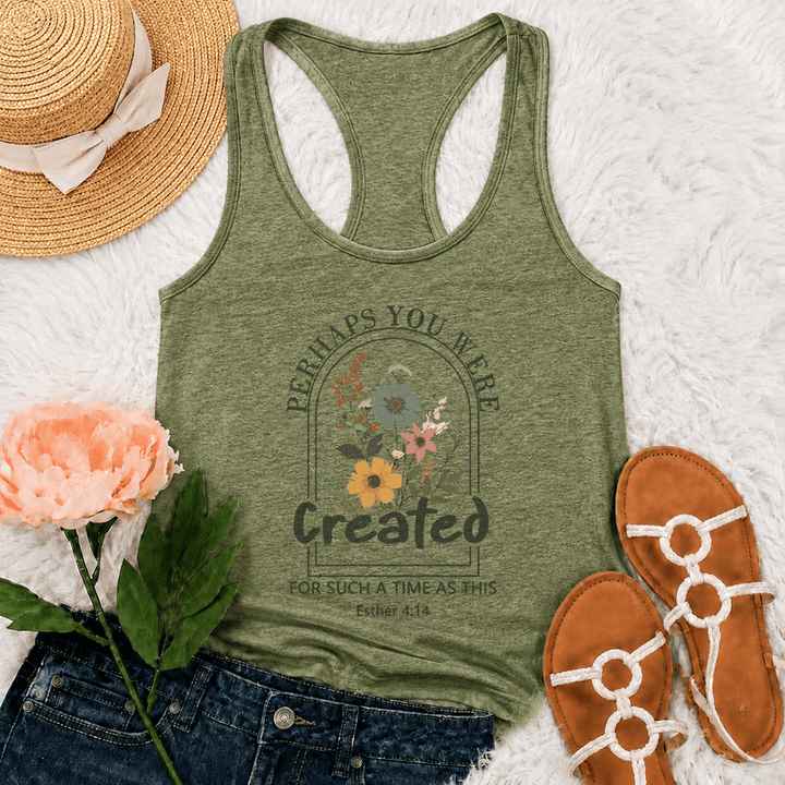 Christianartworkshop Wildflower Forse sei stato creato per un momento come questo canotta da corsa - Verde oliva - 2XL - image 18