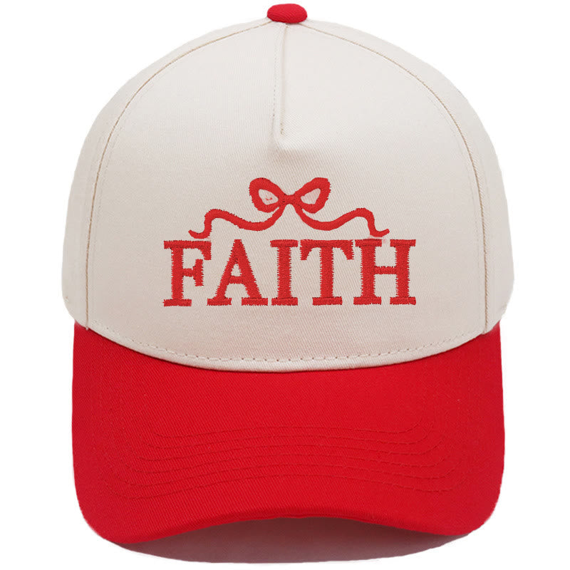 Christianartworkshop Cappellino da baseball regolabile FAITH con ricamo a fiocco e visiera mimetica. - Rosso - image 5