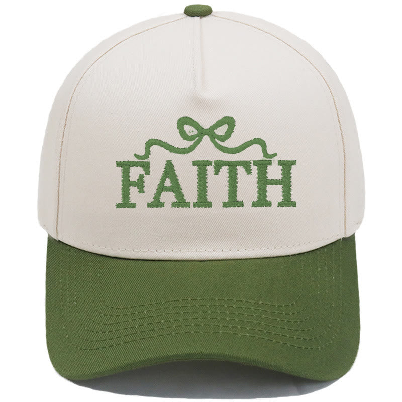 Christianartworkshop Cappellino da baseball regolabile FAITH con ricamo a fiocco e visiera mimetica. - Verde militare - image 17