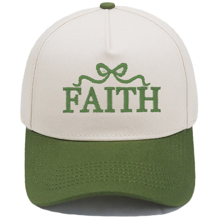 Christianartworkshop Cappellino da baseball regolabile FAITH con ricamo a fiocco e visiera mimetica. - Verde militare - image 17