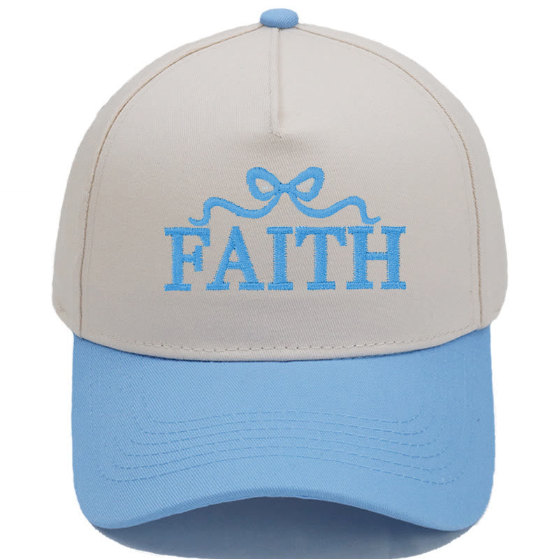 Christianartworkshop Cappellino da baseball regolabile FAITH con ricamo a fiocco e visiera mimetica. - Blu celeste - image 9