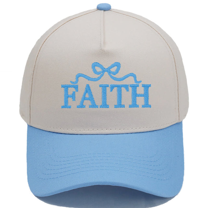 Christianartworkshop Cappellino da baseball regolabile FAITH con ricamo a fiocco e visiera mimetica. - Blu celeste - image 9