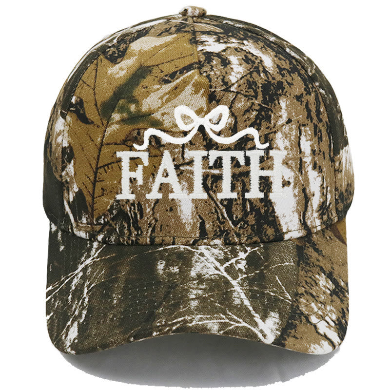 Christianartworkshop Cappellino da baseball regolabile FAITH con ricamo a fiocco e visiera mimetica. - mimetizzazione completa - image 21