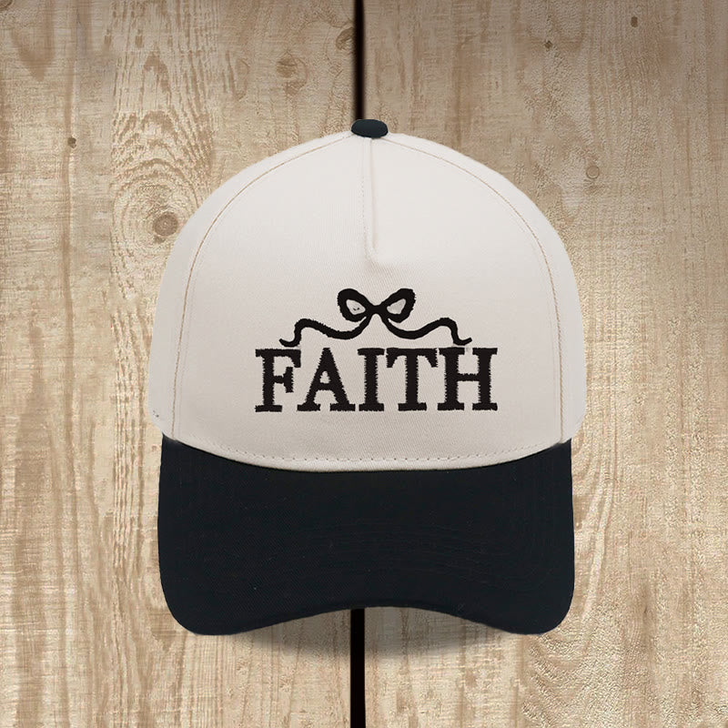 Christianartworkshop Cappellino da baseball regolabile FAITH con ricamo a fiocco e visiera mimetica. - image 3