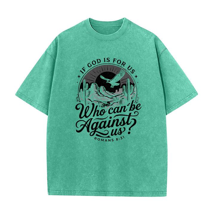 Christianartworkshop Se Dio è con noi Desert Eagle Cactus Romani 8:31 Fede occidentale T-shirt unisex lavata - image 11