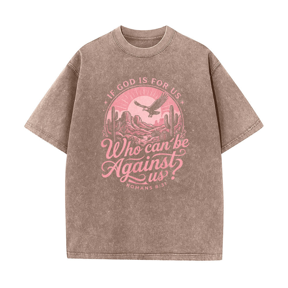 Christianartworkshop Se Dio è con noi Desert Eagle Cactus Romani 8:31 Fede occidentale T-shirt unisex lavata - image 14