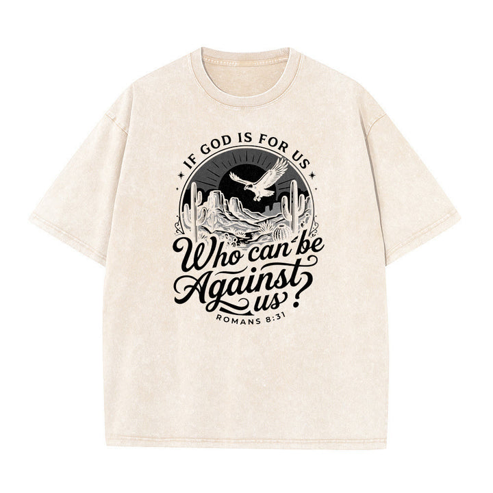 Christianartworkshop Se Dio è con noi Desert Eagle Cactus Romani 8:31 Fede occidentale T-shirt unisex lavata - image 17