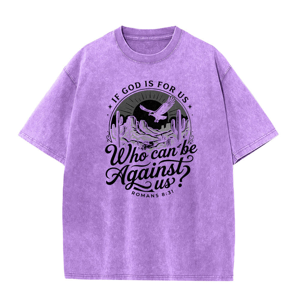 Christianartworkshop Se Dio è con noi Desert Eagle Cactus Romani 8:31 Fede occidentale T-shirt unisex lavata - image 23