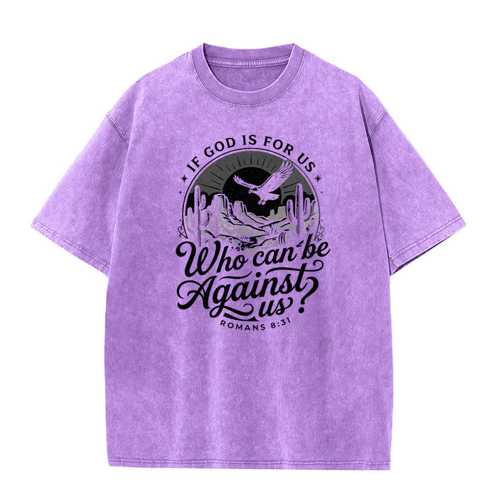 Christianartworkshop Se Dio è con noi Desert Eagle Cactus Romani 8:31 Fede occidentale T-shirt unisex lavata - image 23