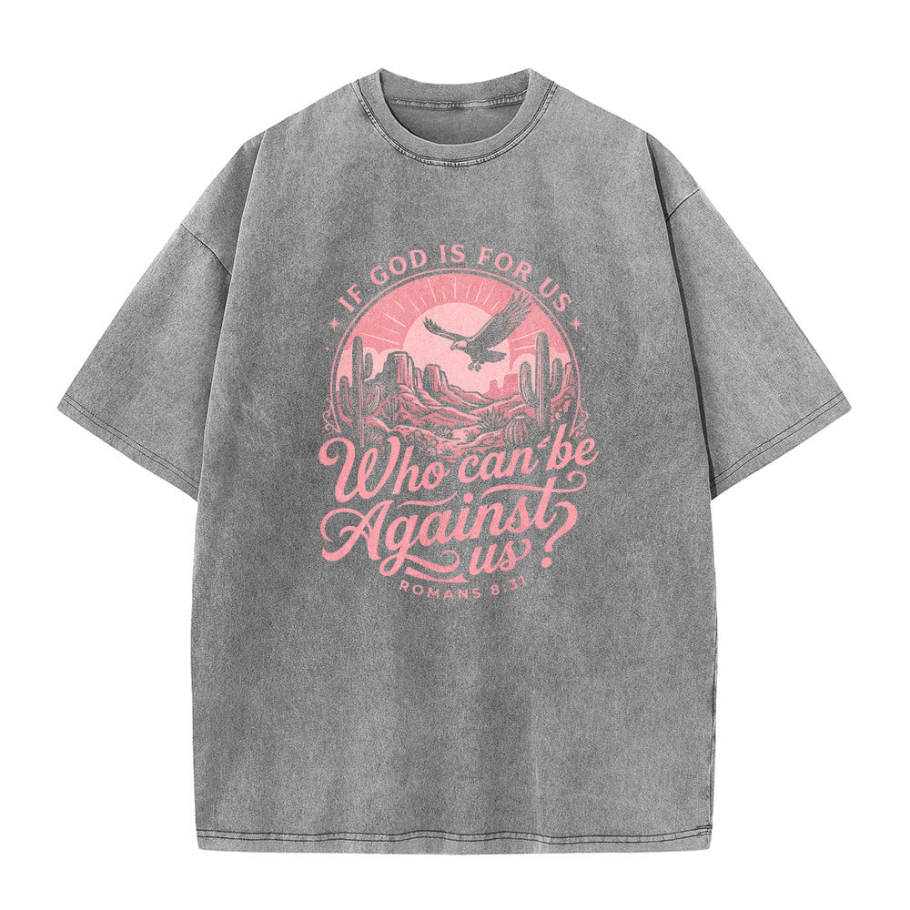 Christianartworkshop Se Dio è con noi Desert Eagle Cactus Romani 8:31 Fede occidentale T-shirt unisex lavata - image 2