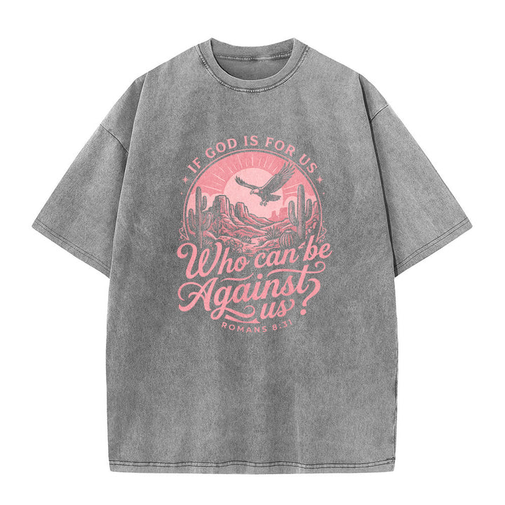 Christianartworkshop Se Dio è con noi Desert Eagle Cactus Romani 8:31 Fede occidentale T-shirt unisex lavata - image 2