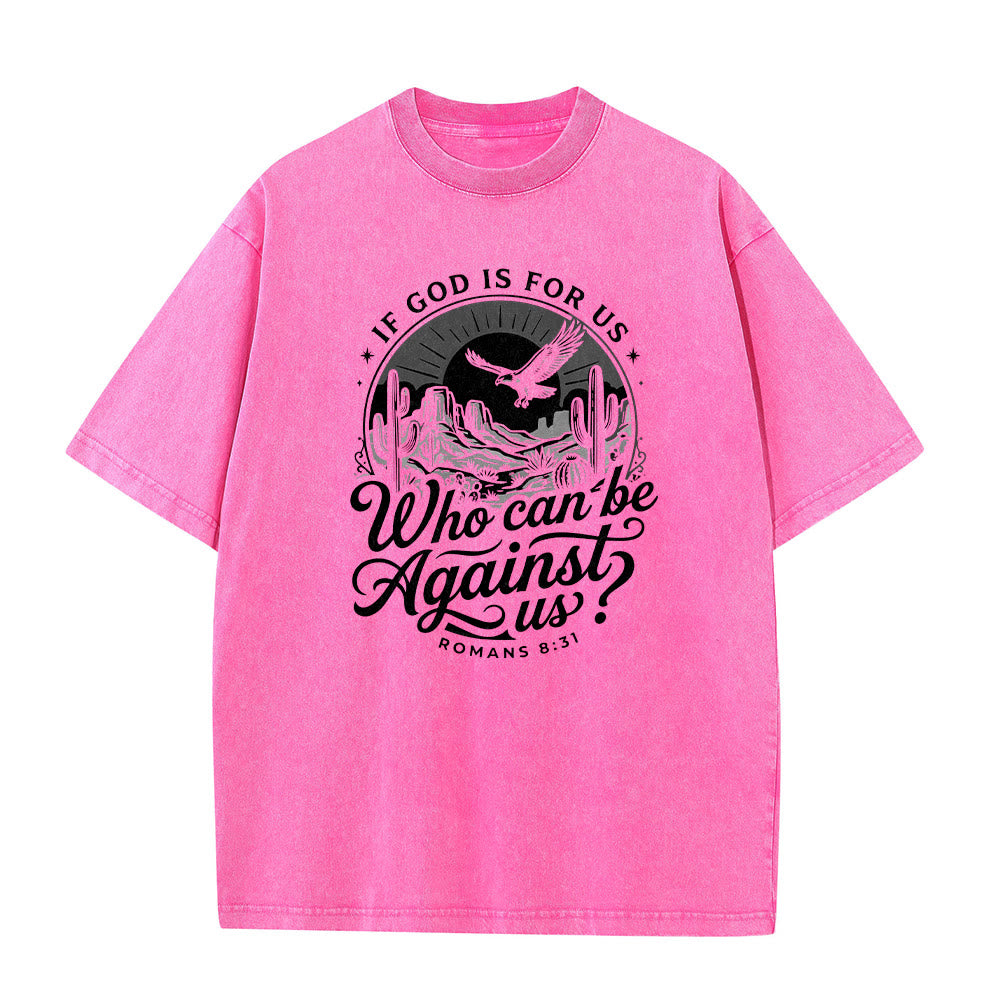 Christianartworkshop Se Dio è con noi Desert Eagle Cactus Romani 8:31 Fede occidentale T-shirt unisex lavata - image 20