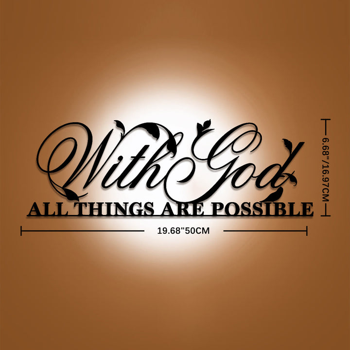 Christianartworkshop Decorazione da parete in metallo con delicato motivo a foglie di vite e versetto biblico: un elemento decorativo di ispirazione per il soggiorno. - 6,68"*19,68"*0,06''/16,97cm*50cm*0,15cm - image 7