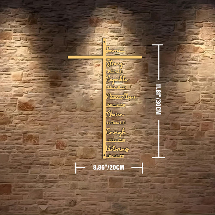 Decorazione murale in metallo con croce e versetto biblico Christianartworkshop : promemoria quotidiano di fede. - D'oro - 8,86''*11,81''*0,04''/20cm*30cm*0,1cm - image 11