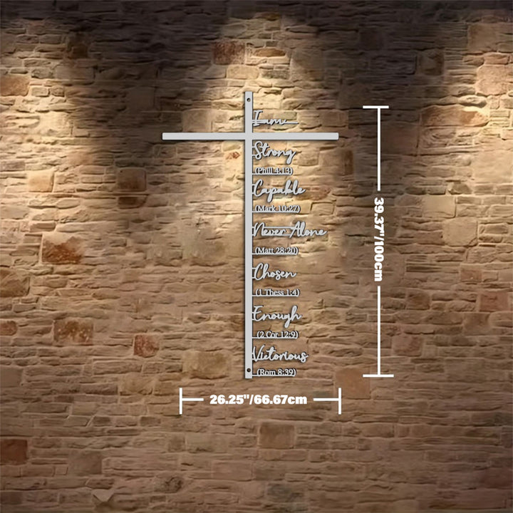 Decorazione murale in metallo con croce e versetto biblico Christianartworkshop : promemoria quotidiano di fede. - Argento - 26,25"*39,37"*0,05"/66,67cm*100cm*0,12cm - image 22