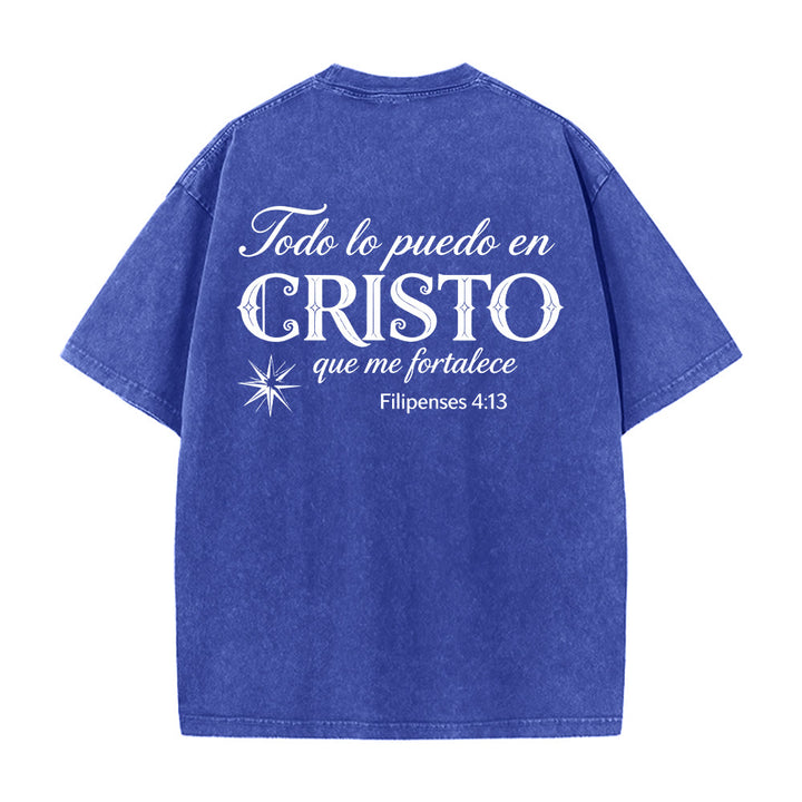 Christianartworkshop Elegante t-shirt unisex lavata con versetto spirituale spagnolo a doppio carattere e stella sul retro. - image 14