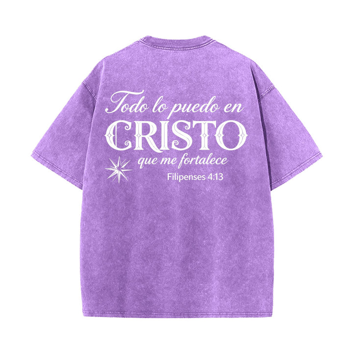 Christianartworkshop Elegante t-shirt unisex lavata con versetto spirituale spagnolo a doppio carattere e stella sul retro. - image 11