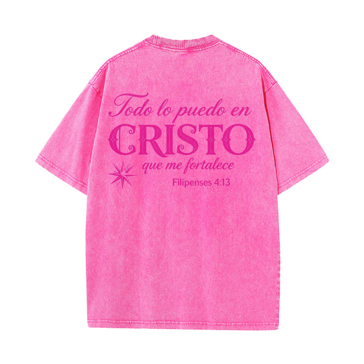 Christianartworkshop Elegante t-shirt unisex lavata con versetto spirituale spagnolo a doppio carattere e stella sul retro. - image 26