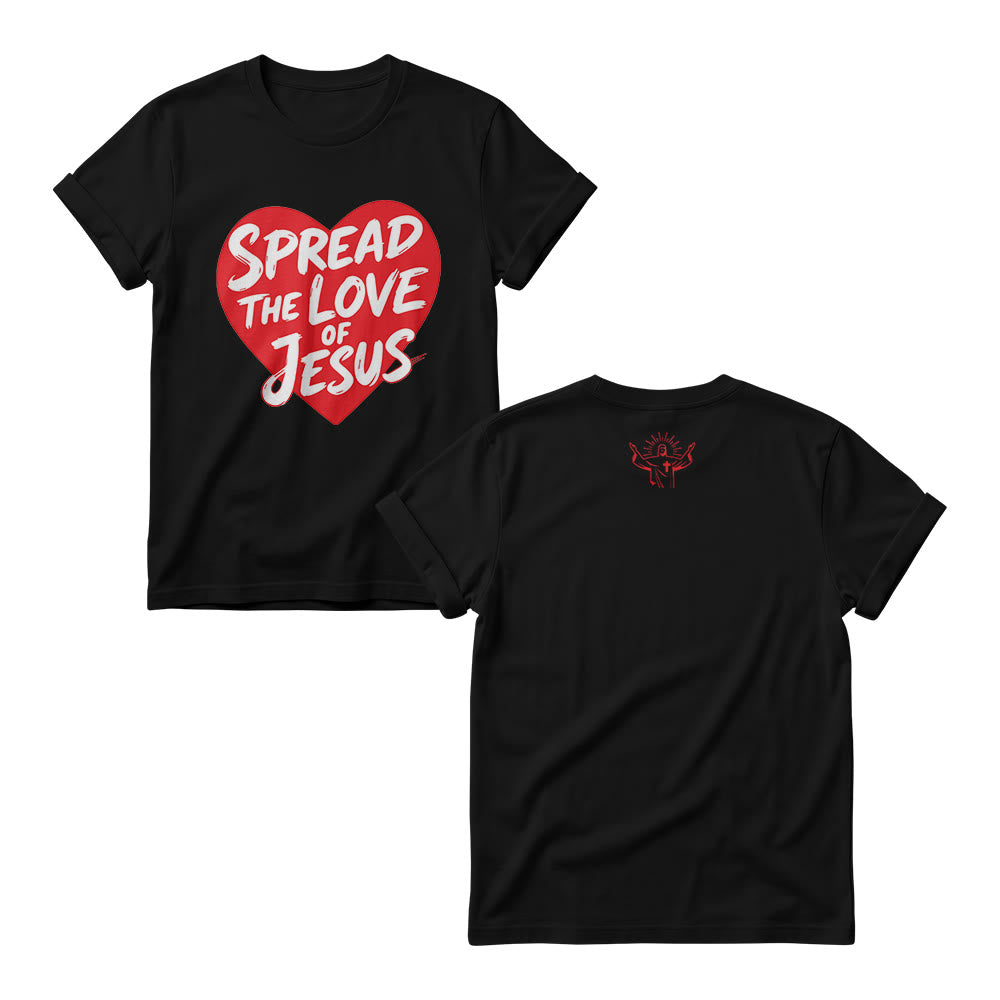 Christianartworkshop Felpa girocollo da donna con stampa frontale a forma di cuore e scritta "Spread The Love Of Jesus" - Nero - 4XL - image 6