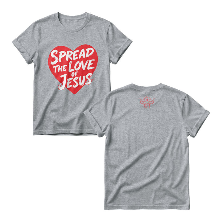 Christianartworkshop Felpa girocollo da donna con stampa frontale a forma di cuore e scritta "Spread The Love Of Jesus" - Grigio - 4XL - image 3