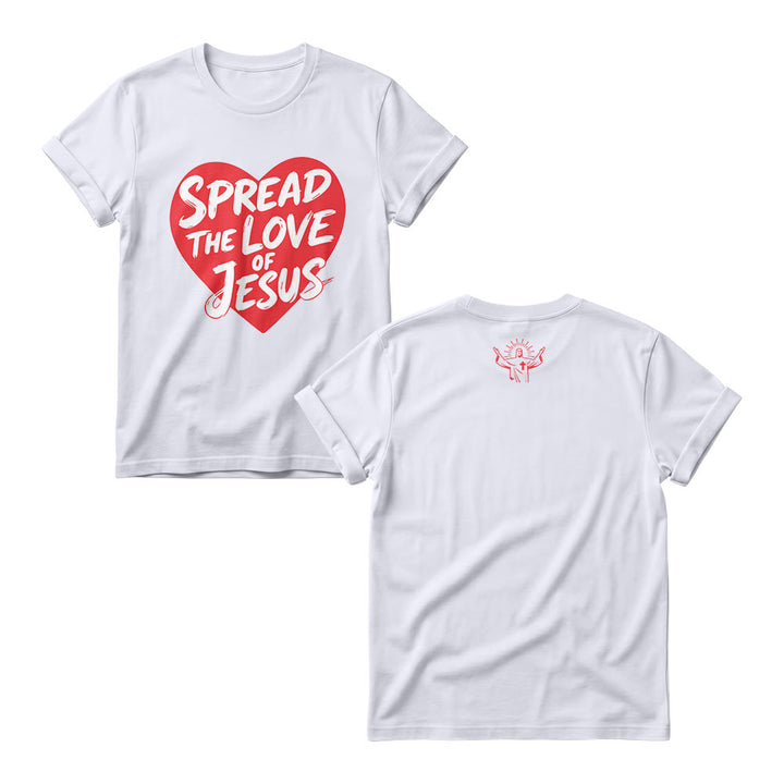 Christianartworkshop Felpa girocollo da donna con stampa frontale a forma di cuore e scritta "Spread The Love Of Jesus" - Bianco - 4XL - image 1