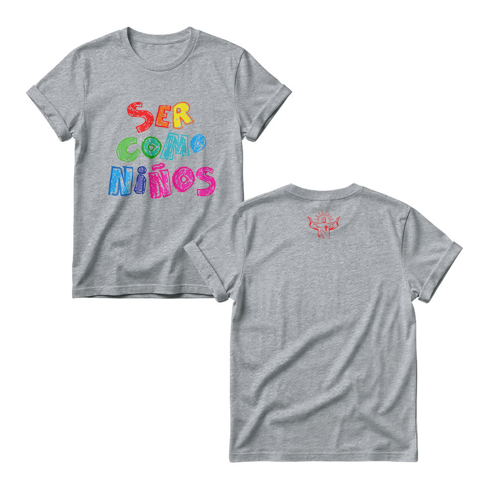 Christianartworkshop Ser Como Niños Multicolor Glossy Bubble Spanish Scripture Front Print Women’s Crewnecks - Grigio - 4XL - image 4