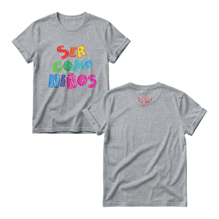 Christianartworkshop Ser Como Niños Multicolor Glossy Bubble Spanish Scripture Front Print Women’s Crewnecks - Grigio - 4XL - image 4
