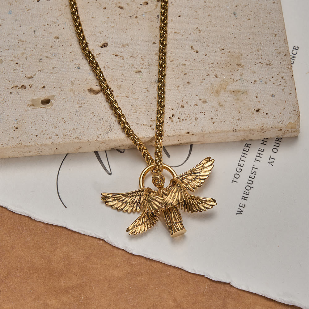 Christianartworkshop Collana con ciondolo a forma di angelo serafino a sei ali: emblema senza tempo di dolce protezione celeste. - image 4