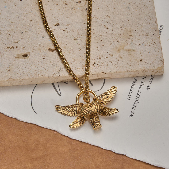 Christianartworkshop Collana con ciondolo a forma di angelo serafino a sei ali: emblema senza tempo di dolce protezione celeste. - image 4