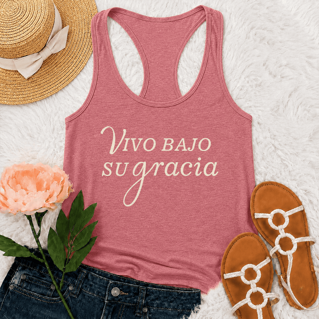 Canotta da vogatore con scritta "Grazia religiosa spagnola semplice" in corsivo, Christianartworkshop. - Rosa - 2XL - image 24