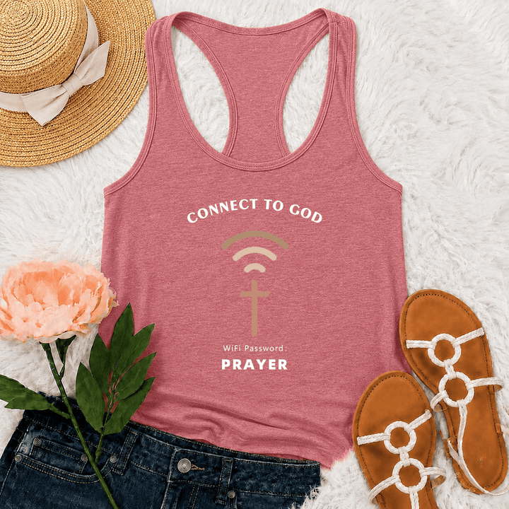 Christianartworkshop Connettiti a Dio Segnale Wifi Croce Grafica Password Wifi Preghiera Canotta Racerback Casual Ispirazionale - Rosa - 2XL - image 27