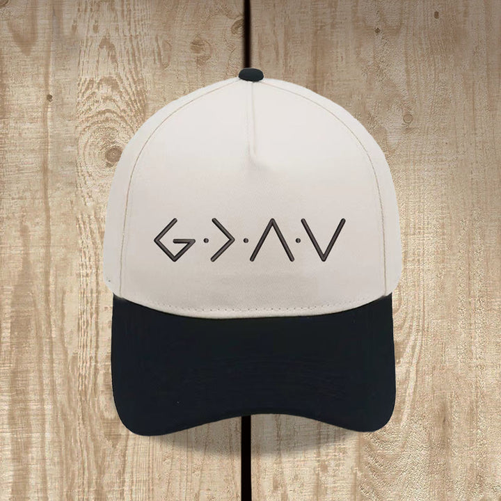 Christianartworkshop Cappellino da baseball con ricamo frontale a forma di lettera geometrica sottile. - Nero - image 1