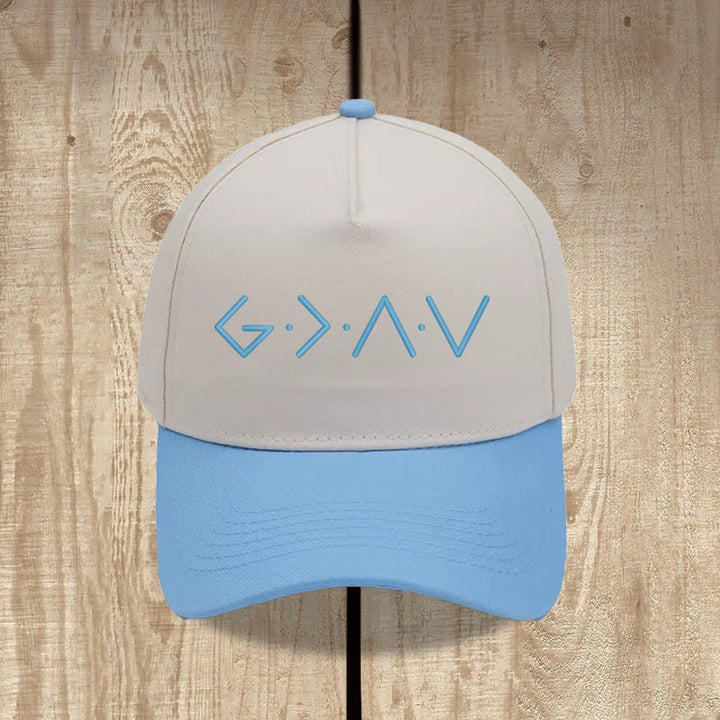 Christianartworkshop Cappellino da baseball con ricamo frontale a forma di lettera geometrica sottile. - Blu celeste - image 13