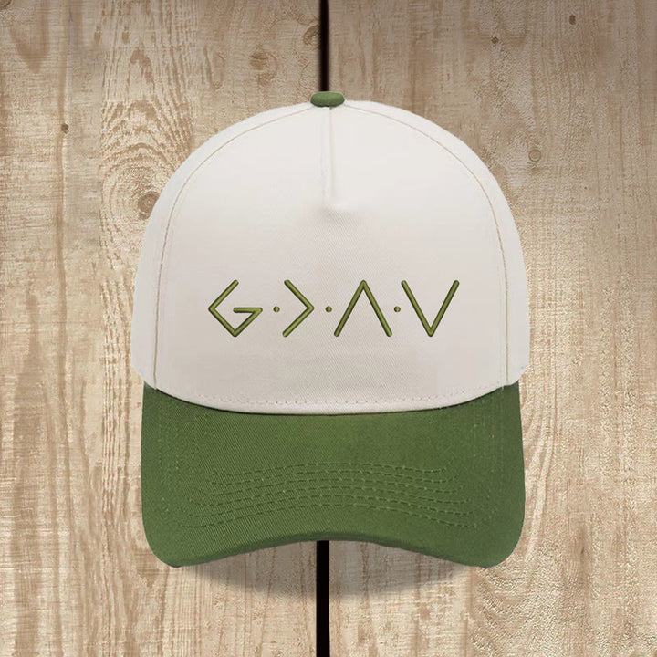 Christianartworkshop Cappellino da baseball con ricamo frontale a forma di lettera geometrica sottile. - Verde militare - image 12
