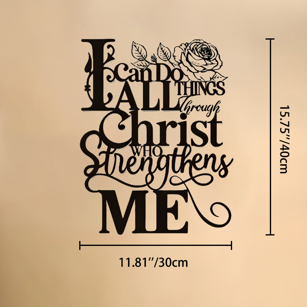 Christianartworkshop Decorazione murale in metallo con versetto "Filippesi 4:13" e rosa: un simbolo senza tempo di forza spirituale interiore. - image 6