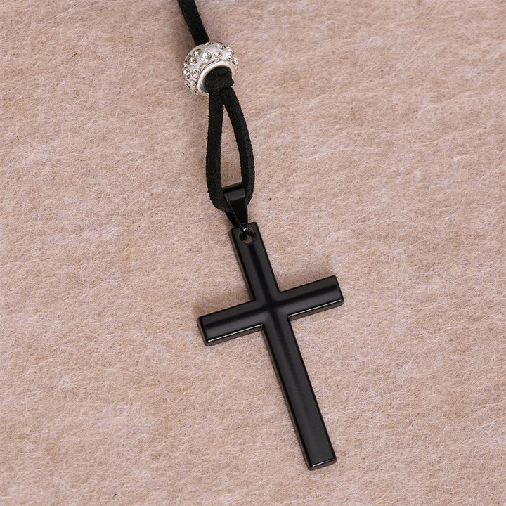 Christianartworkshop Ciondolo per auto con croce nera e cappello da cowboy in peluche in stile western: un promemoria di incrollabile pace spirituale in ogni viaggio. - image 6