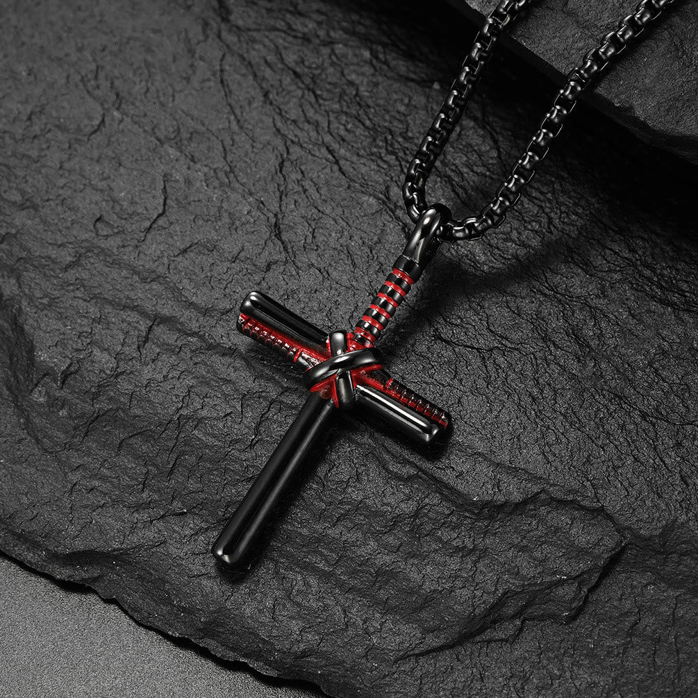 Christianartworkshop Collana minimalista con ciondolo a croce: simbolo senza tempo di dolce pace celeste. - Nero - image 0